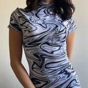gifted Spiral blue and black tight yet stretchy dress